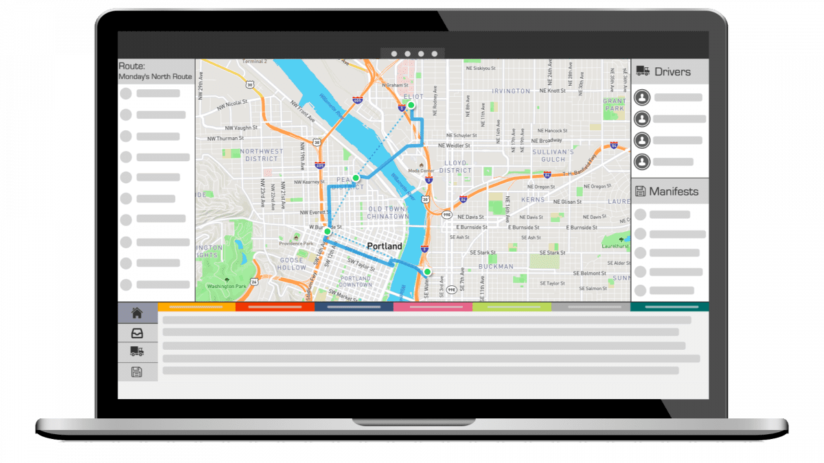 Delivery Route on Laptop