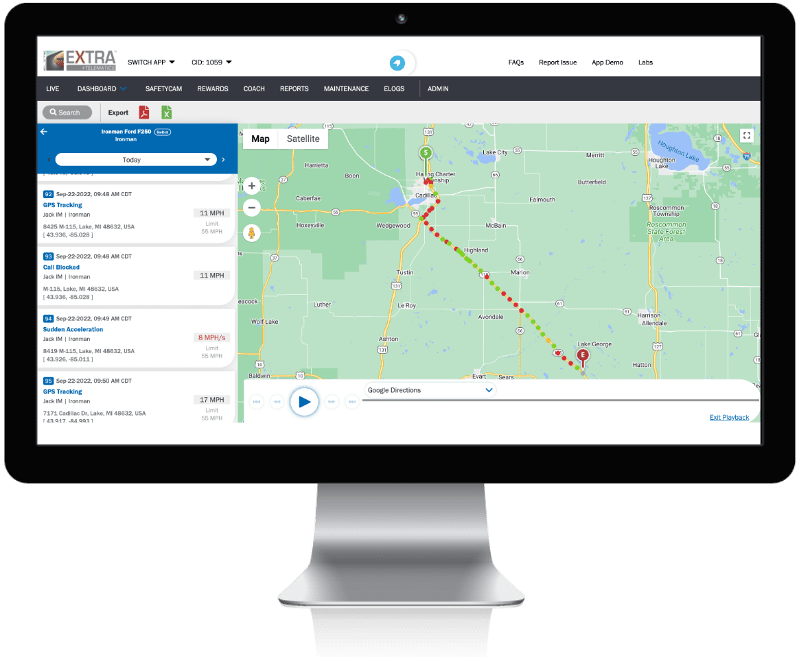 Fleet Telematics Vehicle Tracks