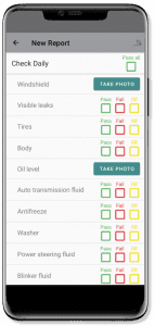 DVIR checklist on a mobile device