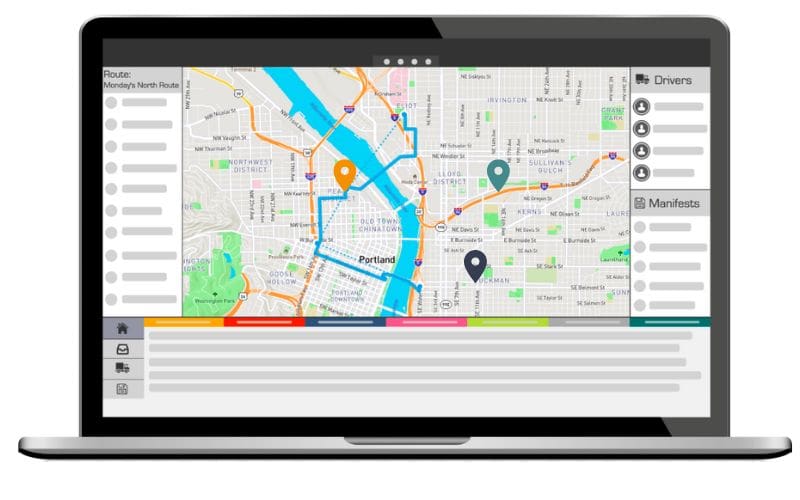 Delivery tracking graphic on screen