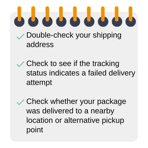 Out for delivery - checklist of what to do if package doesn't arrive
