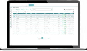 Returns being tracked on Elite EXTRA Returns Automation's Returns Dashboard screen