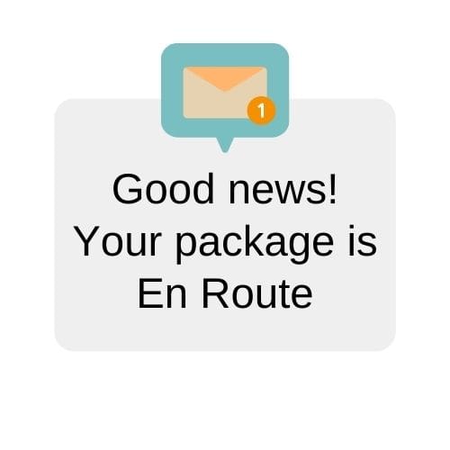 Package En Route notification bubble graphic