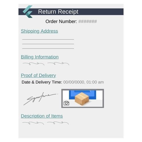 Sample graphic of a return receipt