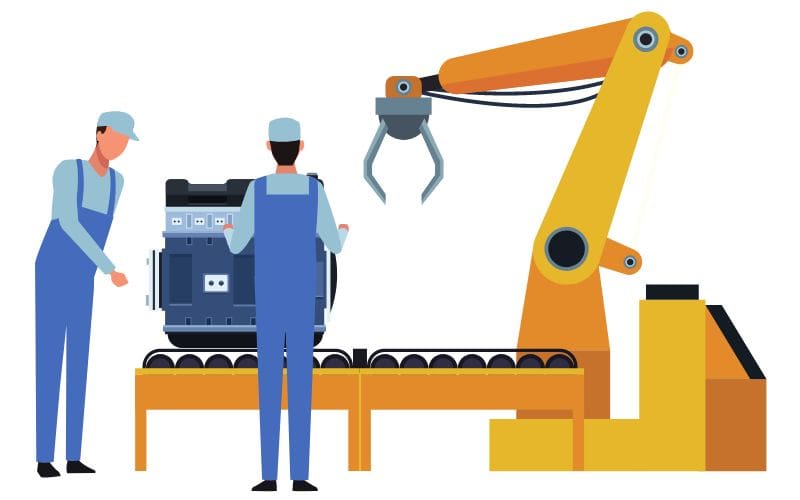 Graphic representation of a manufacturing line