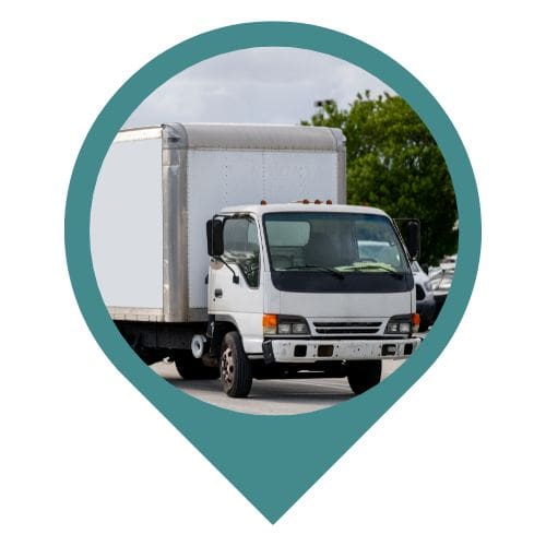 Image of a box truck in a location dot