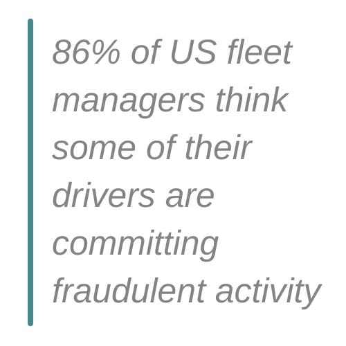 86% of US fleet managers think drivers are committing fraudulent activity statistic