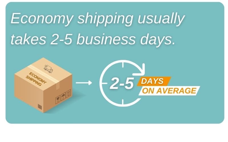 Statistic graphic - economy shipping usually takes 2-5 business days