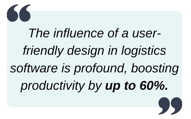 "The influence of a user-friendly design in logistics software is profound, boosting productivity by up to 60%"
