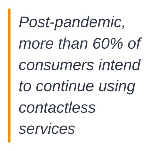 Post-pandemic, more than 60% of consumers intend to continue using contactless services