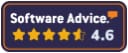 Software Advice 4.6 stars user reviews crest